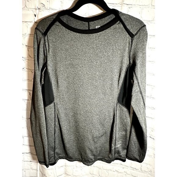 REFORMATION ACTIVE WEAT LADIES GRAY STRIPED LONG SLEEVE SHIRT (L)  ‎ WORN ONCE - Picture 1 of 3